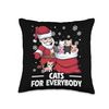 Cats For Everybody Cute Christmas Cat Funny Throw Pillow