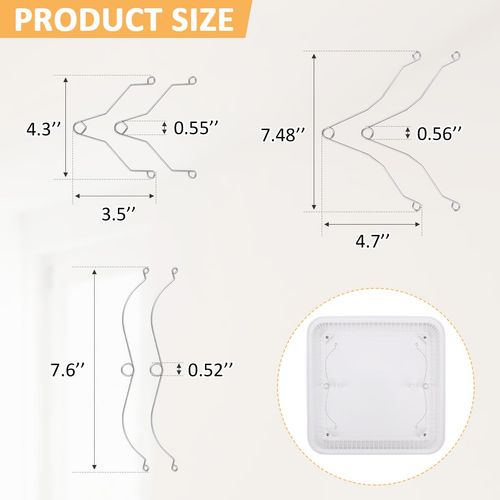 WKZO 6-Pack Grille Spring Clips for FG701S Bathroom Exhaust Fan Cover，Universal Grille Spring Clip Kit Includes Large, Medium and Small Sizes