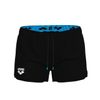 ARENA Women's Standard Team Solid 100% Polyester Athletic Shorts with Side Pockets and Drawstring, Black, X-Small