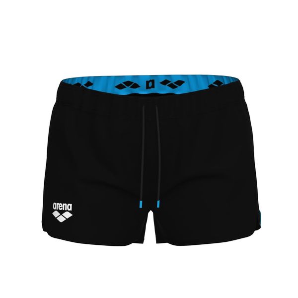 ARENA Women's Standard Team Solid 100% Polyester Athletic Shorts with Side Pockets and Drawstring, Black, X-Small