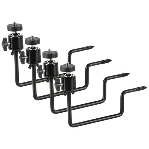 Axmorety Trail Camera Mount, 4 Pcs Trail Camera Holder with 1/4 in Screw,360° Adjustable Tree Screw Mounting Bracket for Trail Cameras, Solar Panels, etc, Easy to Install & Compact Sturdy
