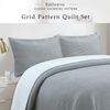 B&B Double Bedspread Throw Soft Embroidery Pattern Embossed Microfiber Polyester Quilt Coverlet Bedspread Bed Throw with 2 Pillow Shams (Grey Square)