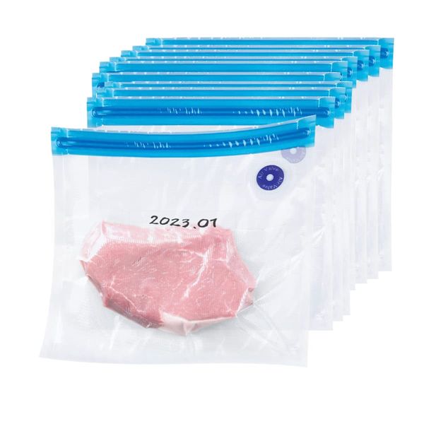 Vacuum Bags Packs, 10 Pieces, Food Use, Vacuum Storage Bags, Long Lasting, Freshness, Vacuum Bags, Reusable, Microwavable, Freezer Storage, Low Temperature Cooking, Degassing, Sealing, Insect Proof, Mildew Resistant, PA & PE Material, Includes Sealing Sli