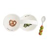 Mud Pie Bar Double Snack, dish 4 1/2" x 9" | spoon 5", White