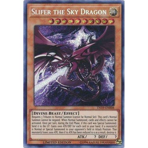 Slifer the Sky Dragon (alternate art) - TN19-EN008 - Prismatic Secret Rare - Limited Edition