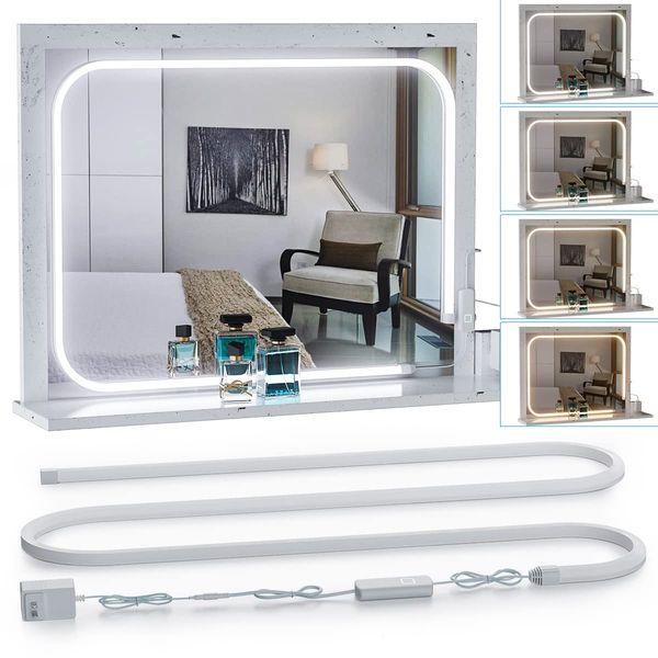 MY BEAUTY LIGHT LED Vanity Lights Strip for Mirror, 3000K-6000K Adjustable Color Temperature Bright Vanity Mirror Lights, 6.56FT Dimmable Makeup Light, ELT Approval 24V Stick on Lights for Mirror