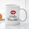 CafePress Hello Beautiful Red Lips Mug 11 oz (325 ml) Ceramic Coffee Mug