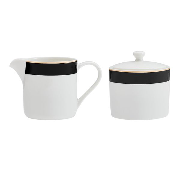 MIKASA Luxe Deco 2pc Sugar & Creamer Set, Gift Boxed