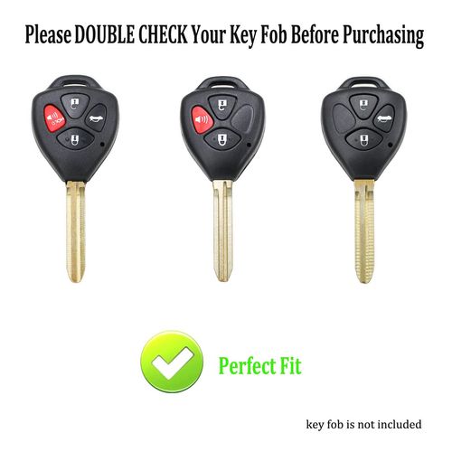 TPU Protective Key Fob Cover Case Compatible with Toyota Scion Tc Camry Rav4 Corolla 4Runner Yaris Matrix Venza Avalon Key Fob (3 Buttons, Black)