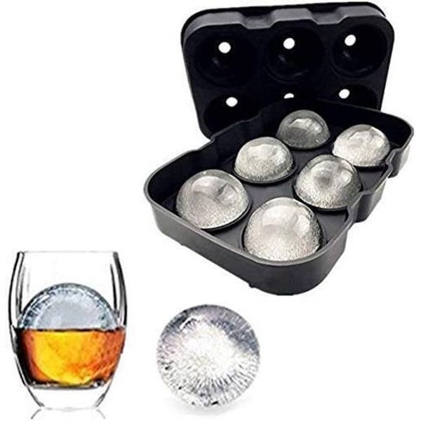 Silicone Ice Cube Trays round Ice Cube Mold Spheres Ice Ball Maker (6 round