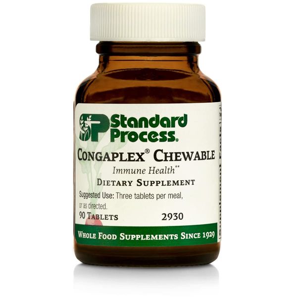 Standard Process Congaplex (Chewable) - Whole Food RNA Supplement, Antioxidant, Immune Support with Thymus, Shiitake, Reishi Mushroom Powder, Organic Sweet Potato, Wheat Germ, and More - 90 Tabs