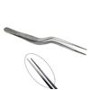 Precision Serrated Forceps Offset Handle Stainless Steel Surgical Tweezers- 5.5"