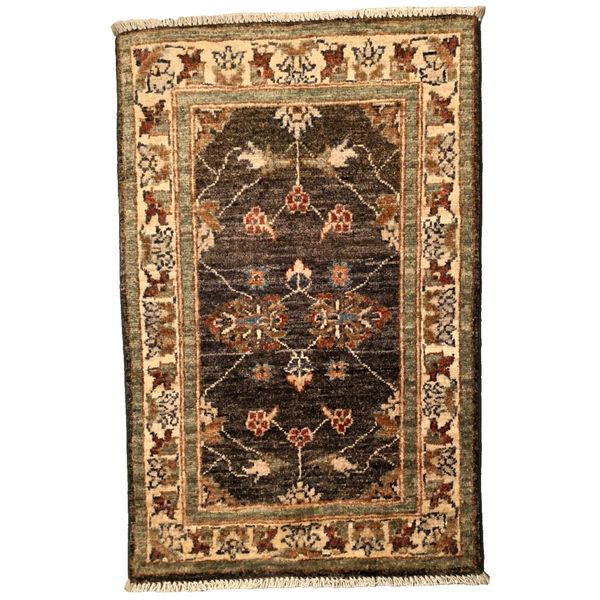 90 x 59 cm | Vintage Handmade Afghan Carpet Door Mat, Small Oriental Wool Rug