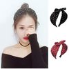 2Pcs Polka Dot Print Bowknot Headband Wide Band Cloth Hairbands Hair Hoop Headwrap Hair Accessories for Women Girls
