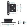30Pcs Self Closing Cabinet Hinges Overlay for Kitchen Cabinet Door Matte Black