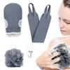 Yuka Washing, Rubber Back Scrub, Mud Gloves, Avalanched, Double-sided Use, Strong Rubbing, Unisex, Transparent Hanging Hook, Bath Goods, Includes 1 Hook (Gray)