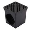 NDS 980G Square Catch Basin Drain, Diamond Design, Black Plastic, HDPE, 9 Inch