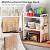 Expandable Microwave Stand,Heavy Duty 3-Tier Adjustable Height Microwave Oven Ra