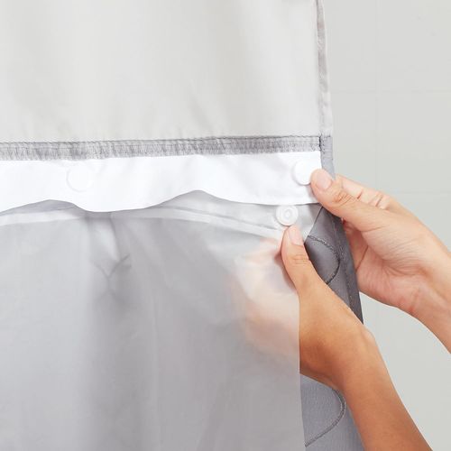 Title: Hookless® It’s A Snap!® PEVA Snap-In Shower Curtain Liner, Water-Repellant, Easy Install, Frost White Color 70x69in