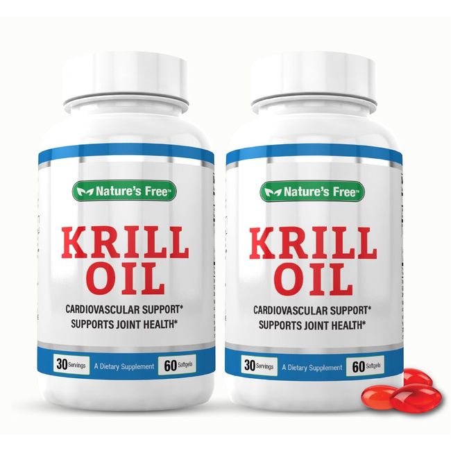 Antartic Krill Oil 1000mg with Omega 3 EPA DHA Astaxanthin 2 Bottles 120ct