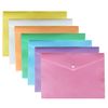 Pack of 30 - A4 Document Folder Stud Wallet Carry Popper Folder A4 Document File Polypropylene Envelope File with Button Closure Document for Home & Offices (Random Colour)