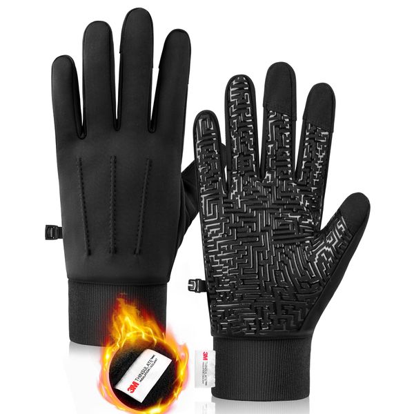 MUTKIS Winter Gloves Men Touchscreen Waterproof Windproof, Gloves for Men Women Cold Weather with Warm Thinsulate Lined, Mens Gloves Thin Thermal Running Driving Cycling Working Hiking