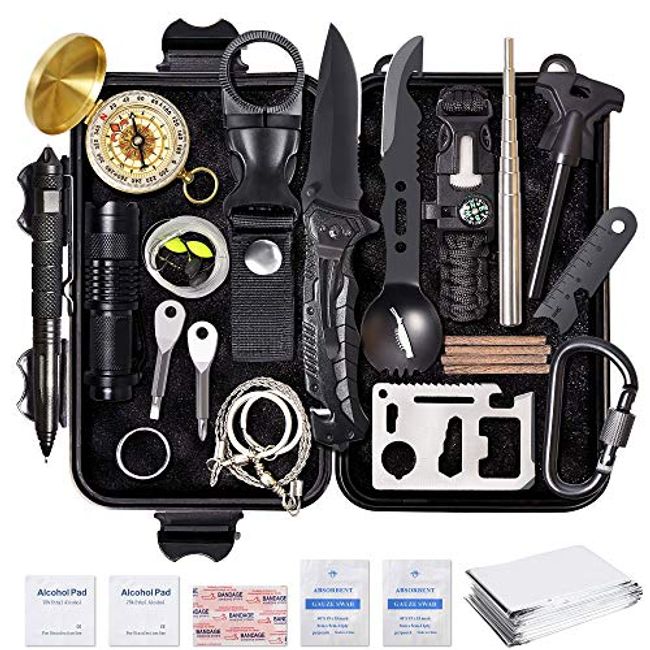 35 in 1 Survival Kit, Gifts for Dad Men Husband, Powerful Survival