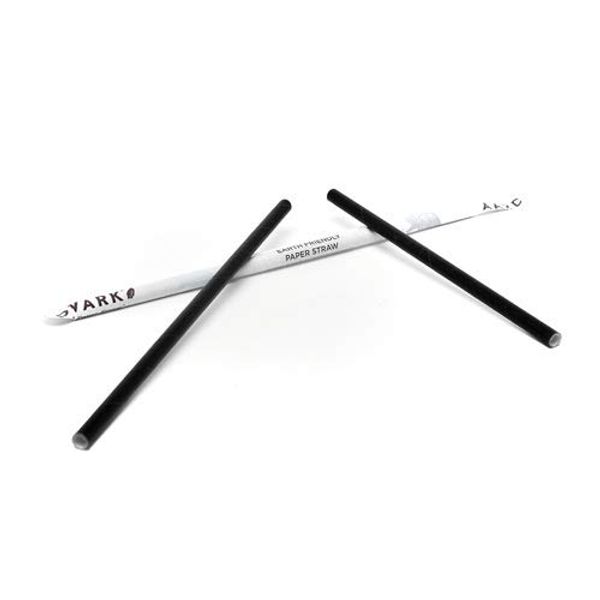 7.75" Wrapped Paper Straw - Eco-Friendly/Biodegradable Black Paper, 400ct