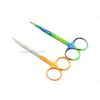 2 PC IRIS MICRO SCISSORS 4.5" CURVED STRAIGHT GERMAN RAINBOW SCISSORS SURGICAL 