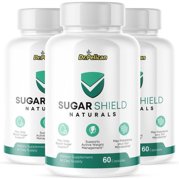 Sugar Shield Naturals- Blood Support- 3 Bottles- 180 Capsules