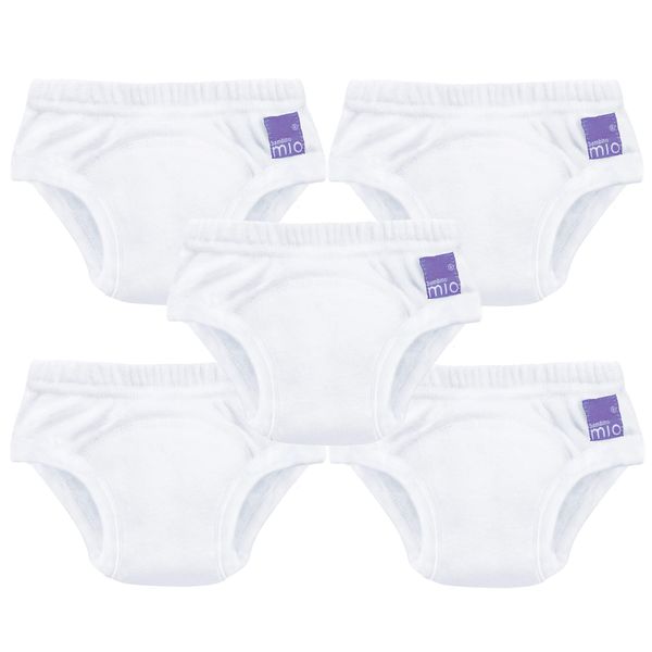 Bambino Mio, Reusable Potty Training Pants for Boys and Girls, 5 Pack, White, 2-3 Years