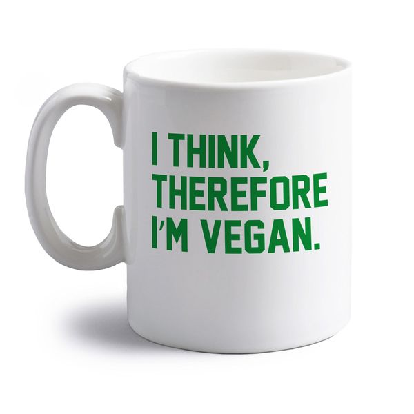 Flox Creative I think therefore I'm vegan 10 oz ceramic mug