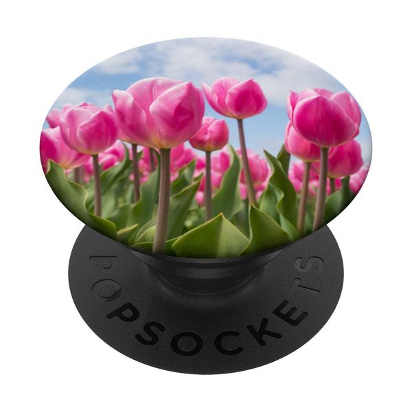 Pink Tulips Spring Flowers PopSockets Swappable PopGrip