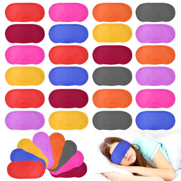 40 Pcs Colored Sleep Eye Mask Shade Cover, Sleep Eye Mask for Men Women Kids, Individual Pack Sleeping Blindfold Eye Shade Cover for Travel, Plane, Hotel, Party