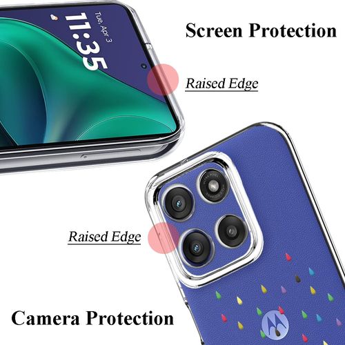 Unov Case Compatible with Motorola Moto g Stylus 2025 5G Clear with Dino Rainbow Dinosaur Dragon Embossed Pattern Design Soft TPU Shock Absorption Slim Protective Back Cover