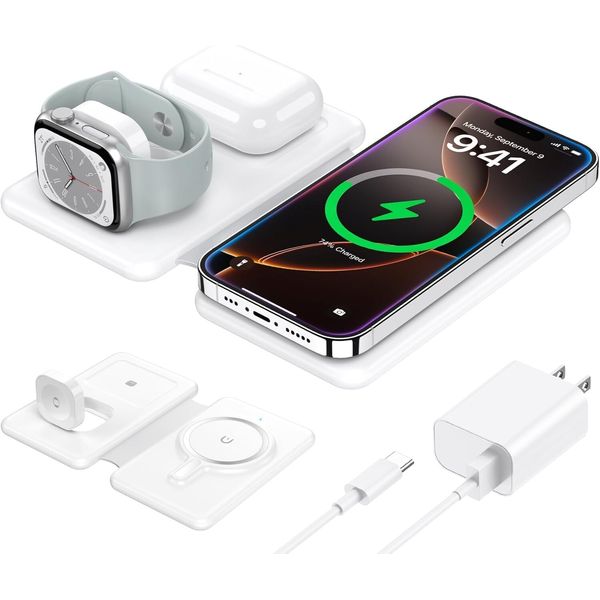 Wireless Charger for iPhone-3 in 1 Charging Station for Apple Multiple Devices,
