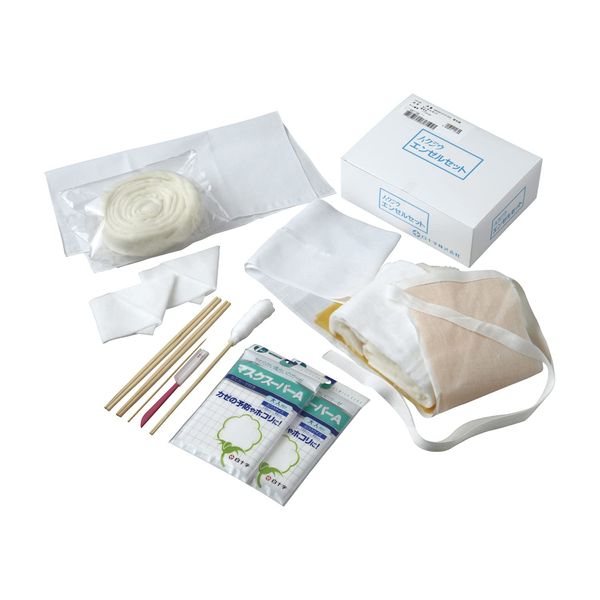 White Cross Angel Set (For Post-death Treatment), Ome Cotton, Mask, Bleaching, Bandage, Razor, Split, Bamboo Skewer, T-shaped Band Set, Cotton Swab, Extra Large