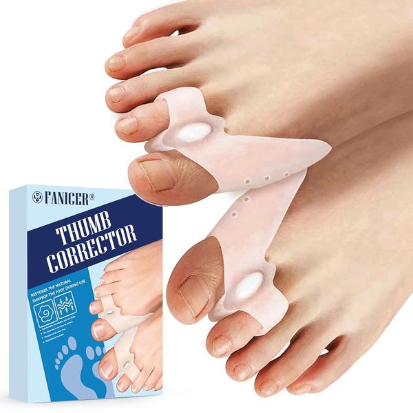 Waymaytecy 6 Stück Weiß Hallux Valgus Korrektur, Wiederverwendbar Zehenspreizer Silikon, Bunion Korrektur, Toe Separator, Zehenabstandshalter für überlappend Zehen, Schmerzlinderung, Unisex