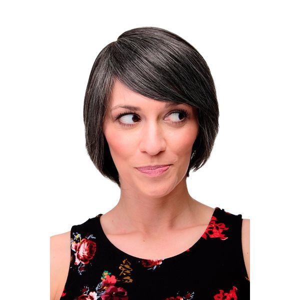 WIG ME UP 6082-44 Lady Quality Wig Cosplay short long bob page side parting (of very long fringe) dark grey
