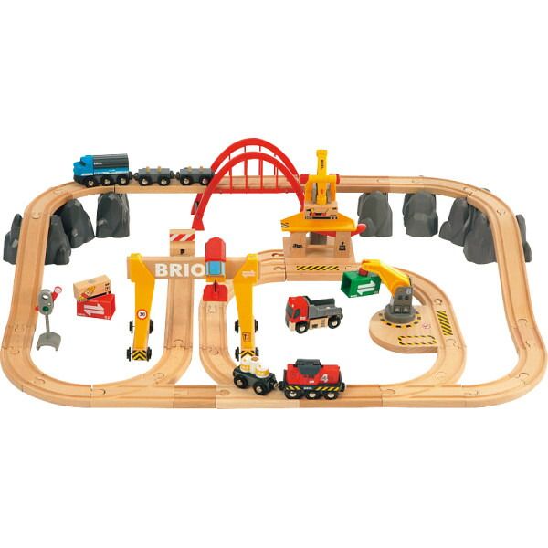 BRIO Wooden Railway Cargo Rail Deluxe Set 33097 Baby &amp; Kids Products Kids Products Educational Toys