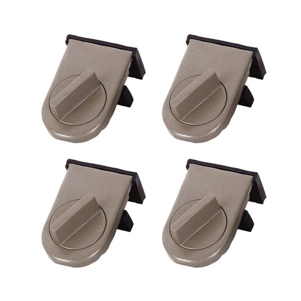 Samcos Window Lock, Set of 4, Door Security Sash Stopper, Auxiliary Lock, Windlock, Door Lock, Brown