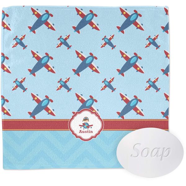Personalized Airplane Theme Washcloth