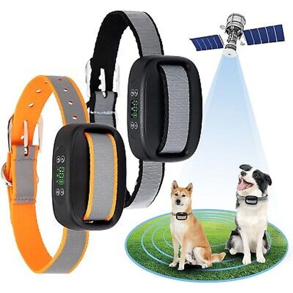 GPS Wireless Dog Fence, Electric Dog Collar Fence,Pet Containment System 2 DOG