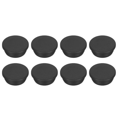 MECCANIXITY 8pcs Plastic Hole Plugs, 43.5mm(1 1/2 Inch) Black Screw Caps Cover Snap in Locking Round Button Top Shelf Plugs for Cabinet Cupboard Bookcase License Plate Furniture