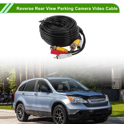 HOPESPANNER Universal 20m/65.62ft Reverse Rear View Parking Camera Video Cable Extension Backup Camera BNC/RCA/DC Video Cable Plastic,Metal 1 Pcs