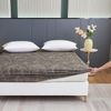 Jemiipee Single Fitted Sheet Brown Tropical Leaves Pattern, 30 cm Deep Pocket, Soft Microfiber Botanical Fitted Bed Sheets