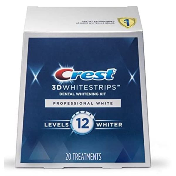 Crest 3D Whitestrips, Professional White, Teeth Whitening Strip Kit, 40 Strips (20 Count Pack)