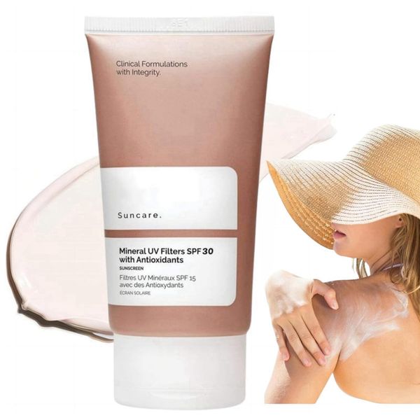 Face Sunscreen SPF 30,Mineral UV Filters SPF 30 Sun Screen,Makeup Primer Moisturizer for Smoothing Skin,Water&Sweat Resistant Suncream,Foundation Primer Base SPF,Long-Lasting Face Mineral Sunscreen