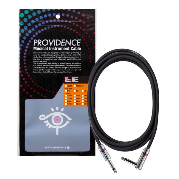Providence LE501 Shielded Cable 5m S/L Plug (Straight/L Type), Black