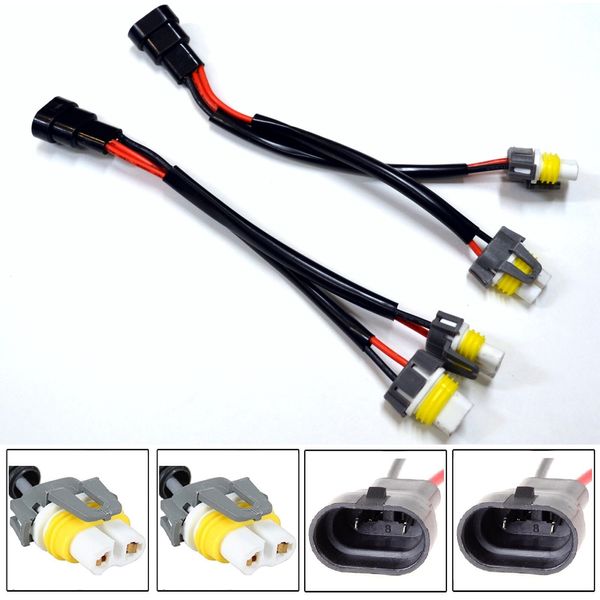 Conversion Wire 9006 HB4 to H11 H8 Two Harness Head Light Low Beam Bulb Lamp